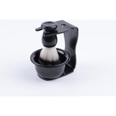 Set de blaireau de rasage professionnel 3-en-1 Kits de rasage avec blaireau de rasage, bol à raser et support de rasage Kit cadeau pour homme gray