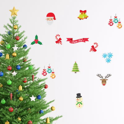 Vrolijk kerststicker voor kinderen - Kerststickers om zelf mee te plakken - feestdecoratie - 100x100cm