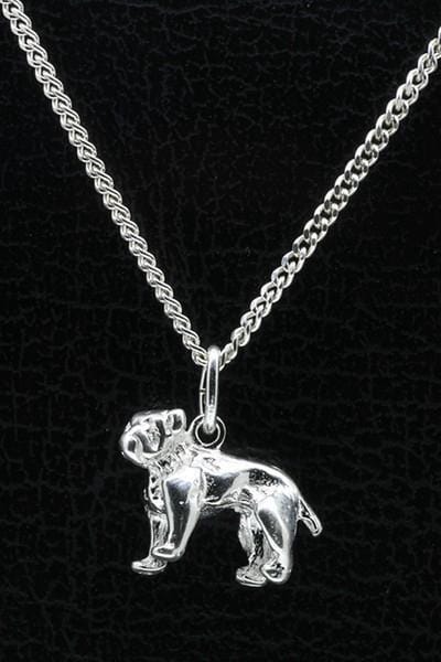 Zilveren Bulldog ketting hanger