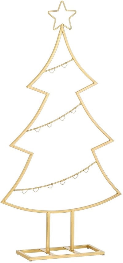 Mica Decorations Decoratie Kerstboom - L40 x B12 x H79 cm - IJzer - Goud