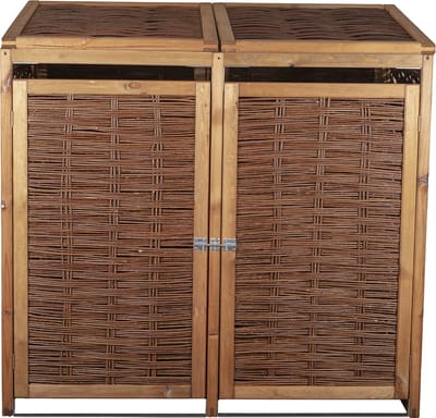 TuinChamp Container berging wilg dubbel - Kliko ombouw - Kliko ombouw dubbel - Containerkast - Container box voor buiten - Kliko ombouw voor 2 kliko's