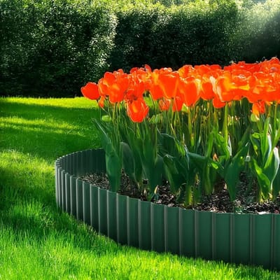 Tuin Grasranden - Bamboe Hek - Tuin Decoratie - Weerbestendig Materiaal - 18cm x 9m - Groen