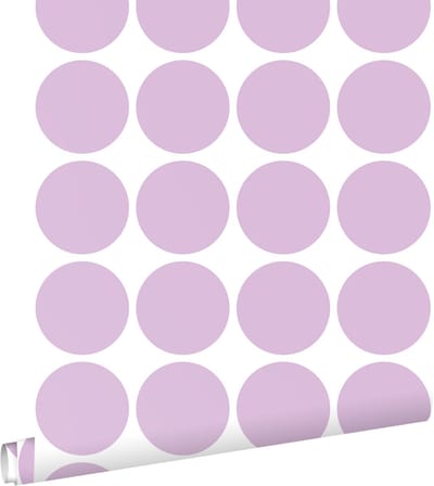 ESTAhome behang grote bollen lila paars - 50 x 900 cm - 131559