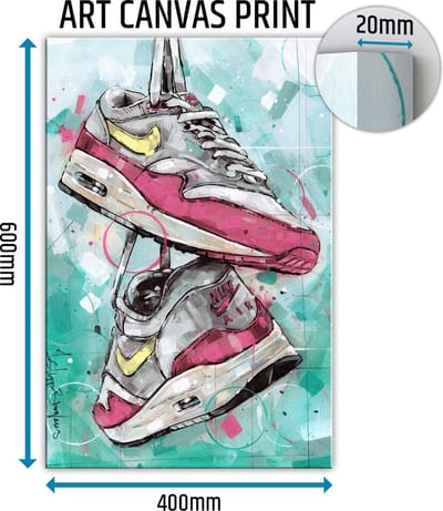 Sneaker canvas pink 40x60 cm