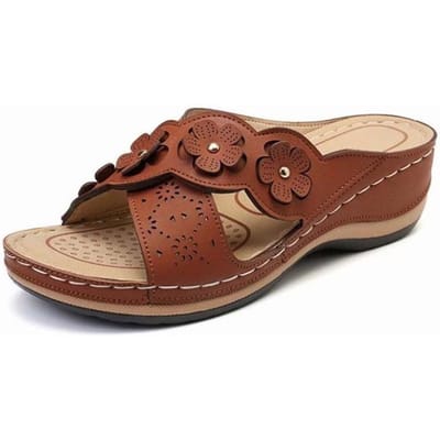 Nouvelles chaussures à plateforme tendance pour femmes Sadals pour femmes, sandales de plage à bout ouvert, chaussures de fête pour femmes, sandales à enfiler pour femmes, pantoufles pour dames 37 marron