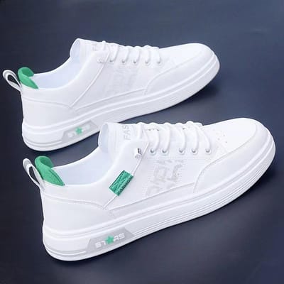 Nieuwe Lente Ademende Witte Schoenen voor Herenschoenen Koreaanse Stijl Veelzijdige Sport- en Casual Zachte Zool Trendy Schoenen 44 white