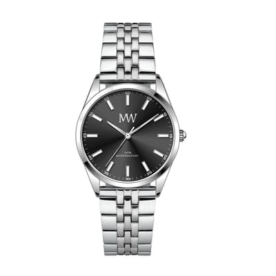 Meyewatch Heren Horloge zilver zwart