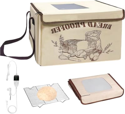 Gistendoos met Verwarming - Broodbak Box - Deeg Laten Rijzen - Inklapbaar & Digitaal Display - 10-46°C - Zwart