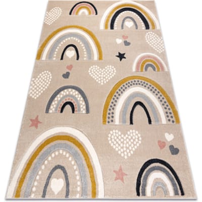 Kleden Rugsx KIDDO tapijt 6109 crème / wit, regenboog, 80x150 cm