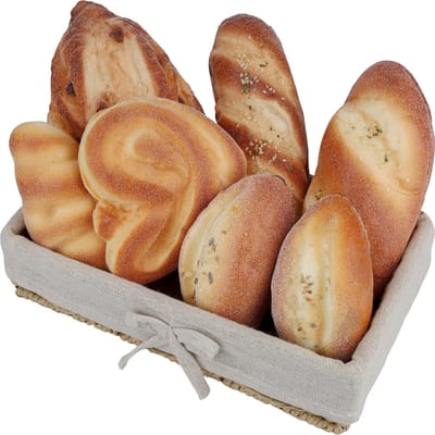 Dailygoods- Brooddecoratie 7 Stuks - Levensechte Croissant/Sesambroodje/Stokbrood - Realistisch Voedseldisplay - Draagbaar Simulatiemodel - Decoratie voor Bakkerij/Café - Nepvoedsel