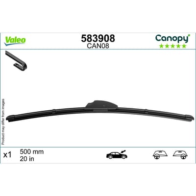 Wisserblad VALEO Canopy 583908, 500mm, Voor, 1 Stuk