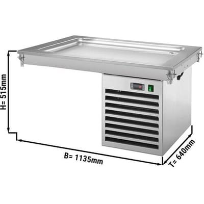 GGM Gastro Einbau Kühlplatte - 1000mm - +2 bis +8 °C - 3x GN 1/1 - 350 Watt Zilver