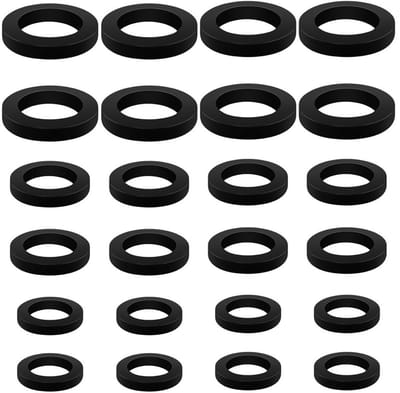 Rubber Ringen voor Slangen - Waterdichte O-Ringen, Afsluitringen en Rubber Washers in Drie Maten voor Douche en Waterkranen