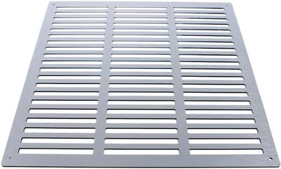Ventilatierooster Aluminium Dibond - Afdekking Ventilatie - Luchtstroom Reguleren - Geborsteld Oppervlak - 400x400 mm - Aluminium