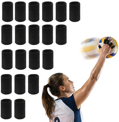Vingerhoesjes Set - Vingerbeschermers Compressie - Sport En Werk - Ademend Nylon Materiaal - 20 Stuks - Zwart