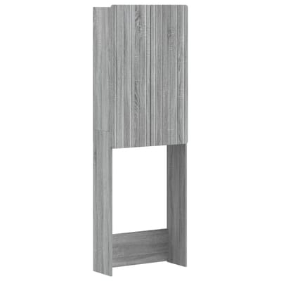 vidaXL - Toiletkast - ZWOLLE - Grijs - Sonoma - 66 - x - 25,5 - x - 190 - cm - Bewerkt - hout