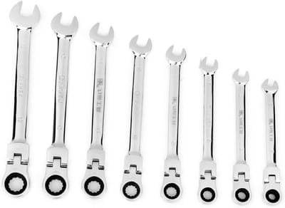 Set van 8 mm ratelmoersleutels met flexibele kop - Professionele mechanische gereedschapskoffer