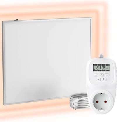 Infrarood Wandverwarming met Thermostaat – 300W Carbon Kristal Paneel voor Badkamer en Montage