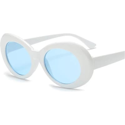 Nouveaux Lunettes de Soleil Style Vintage Coréen à Monture Ronde Lunettes à Monture Elliptique Élégantes Lunettes de Soleil Tendance pour Hommes et Femmes As Picture