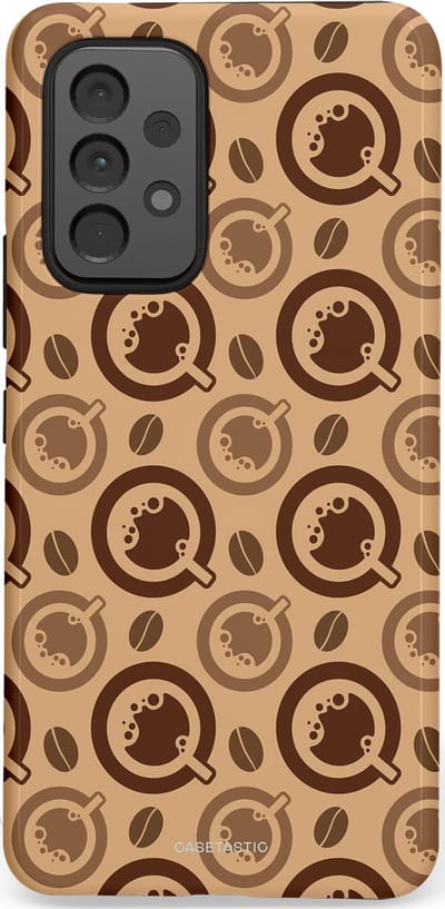 Casetastic Hoesje Geschikt voor Samsung A53 - Stijlvolle Beschermende Duo-layer Case - Cappuccino Ontwerp