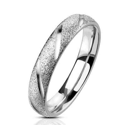 Ring Dames - Ringen Dames - Ringen Vrouwen - Ringen Mannen - Zilverkleurig - Heren Ring - Diagonale Strepen - Onna