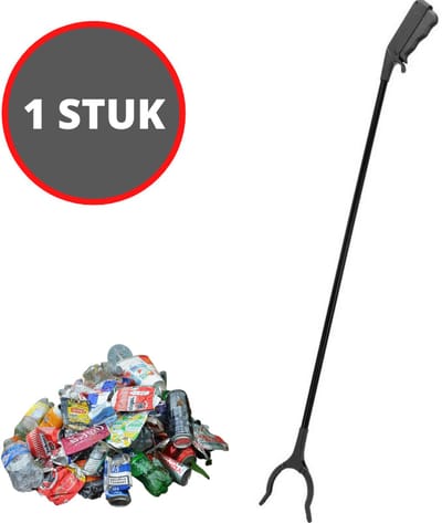 Grijparm - Grijper voor afval & zwerfvuil - Afvalgrijper Grijptang - Grijphulp - Grijpstok - Grijptang - Grijpers voor ouderen en invaliden - Zwart - 60 cm