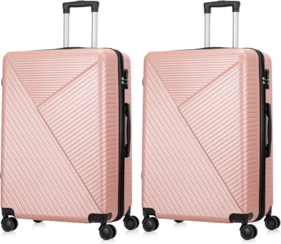Ibiza Reiskofferset 2-delig - 2 x 93 liter - Ruimbagage - Rose goud - Met Ingebouwd TSA Slot - Voor Vliegtuig en Lange Vakanties