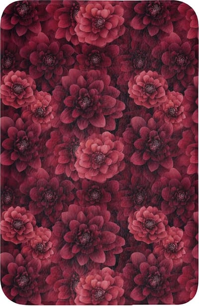 WC mat 40x60 cm - Antislip - Dahlias - Bloemen - Rood - Toiletmat - Vloermat - Douchemat - Toilet tapijt - Toiletmatten