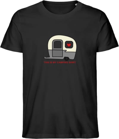 Grappig Heren en Dames T Shirt - Mijn Kampeer Shirt - Zwart - XS
