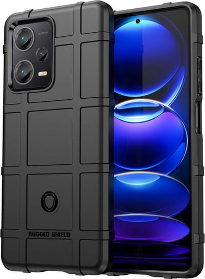 MobyDefend Hoesje - Geschikt voor Xiaomi Redmi Note 12 Pro Plus 5G - Rugged Shield TPU Backcover - Zwart