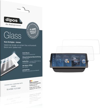 dipos – 2x Matte Pantserfolie geschikt voor Erisin ES 4784i 12.3 Zoll | 9H Screenprotector