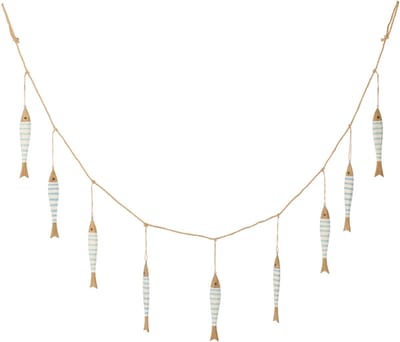 J-Line slinger Vis - hout - naturel/blauw