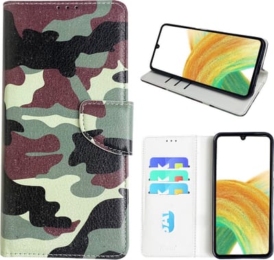 Hoesje geschikt voor Samsung Galaxy A33 (4G/5G) Bookcase met camouflage print
