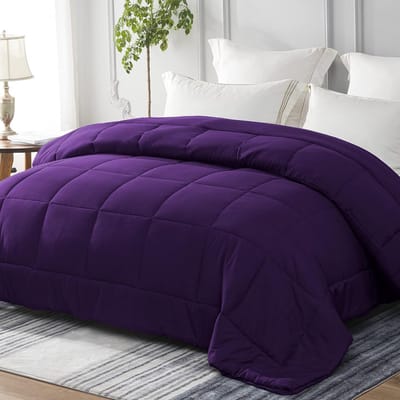 4 Seizoenen Dekbed 220x240 Microvezel 300GSM Zacht Ademend Doorgestikt Paars Comfort Dekbed