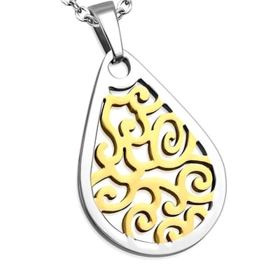 Amanto Ketting Boas - 316L Staal - Druppel - 40x28mm - 45cm