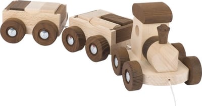 GOKI Trein - Amsterdam - 37X10,5X10,5Cm - Met 10 Bouwstenen - 2 Jaar