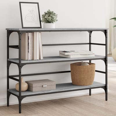 vidaXL - Wandtafel - 100x32x75 - cm - bewerkt - hout - grijs - sonoma - eikenkleurig