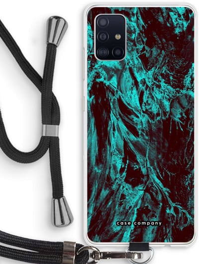 Case Company® - Hoesje met koord geschikt voor Samsung Galaxy A51 4G hoesje met Koord - Ice Age - Telefoonhoesje met Zwart Koord - Bescherming aan alle Kanten en Over de Schermrand
