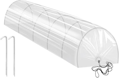 Kleine Hoepel Kas - Plantenhoes Tunnel - Groenten Kweken - Verstelbaar Frame - 300x45x45 cm - Wit