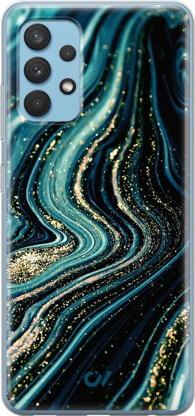 Hoesje geschikt voor Samsung Galaxy A32 4G - Blue Marble Waves - - Blauw - - Casevibes