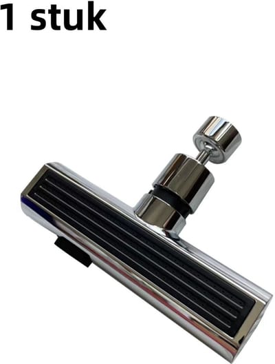 1 artikel - Keukenkraan - Spatwaterdicht - Waterval - Universele beluchter - Verlengstuk - Universele connector - Rechte stang - Zilver