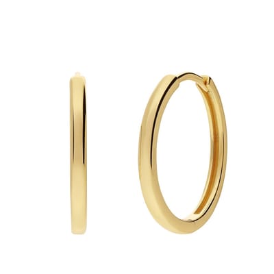 Lucardi Dames Zilveren goldplated oorringen met zirkonia 20mm voor dames - Oorbellen - 925 Zilver - Goudkleurig