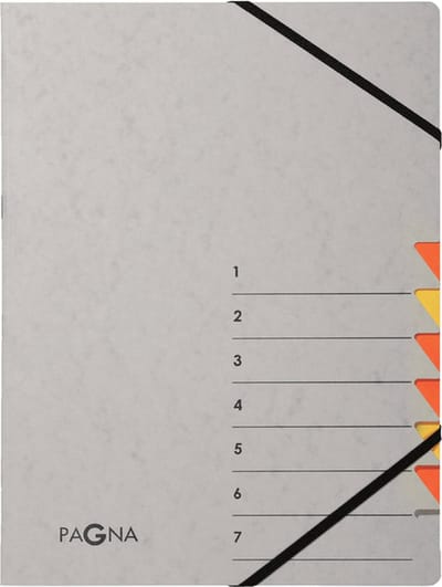 Sorteermap Pagna Easy - A4 - 7 tabs - geel/oranje