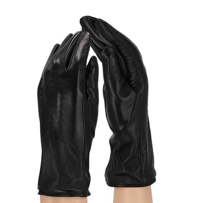 Sarlini - Leren handschoenen dames - Zwart - Maat S/M