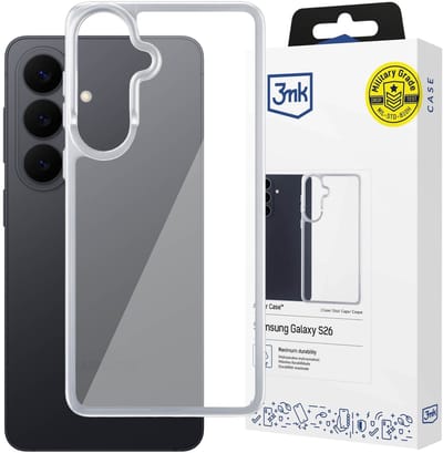 Doorzichtig, stevig hoesje voor Samsung Galaxy S26, robuuste behuizing, verstevigde hoeken - 3mk Armor Case