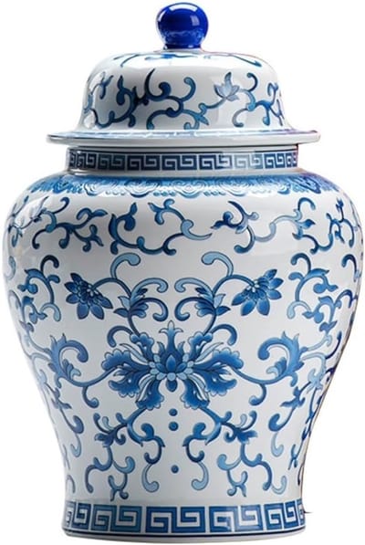 Bulk thee-opslagpot Chinees blauw en wit porselein keuken verzegelde pot theecontainer thuis opslag pot ornamenten Koffiedikopslag(L)