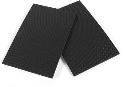 Set van 2 zwarte dikke EVA tafel- en stoelvoetjes, rechthoekig, antislip, zelfklevend rubberen pads voor optimale stabiliteit