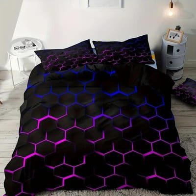 Aqua Kleurrijke Geometrie Dekbedovertrek Set Eenpersoons Tweepersoons Voor Kinderen Volwassenen Queen King Size Beddengoedset Met Kussensloop Voor Slaapkamer EU Single 135x200cm