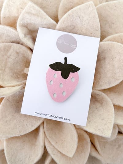 Haarspeldje Aardbei - Roze - Alligator Haarspeldje - Haarspeldjes voor Meisjes & Kinderen - Haaraccessoires voor Peuters & Kleuters