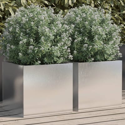 vidaXL - Plantenbakken - 2 - st - 32x30x29 - cm - roestvrij - staal - zilverkleurig